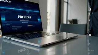 Computadora mostrando actividad relacionada con Procon Brasil en entornos digitales de gestión empresarial.