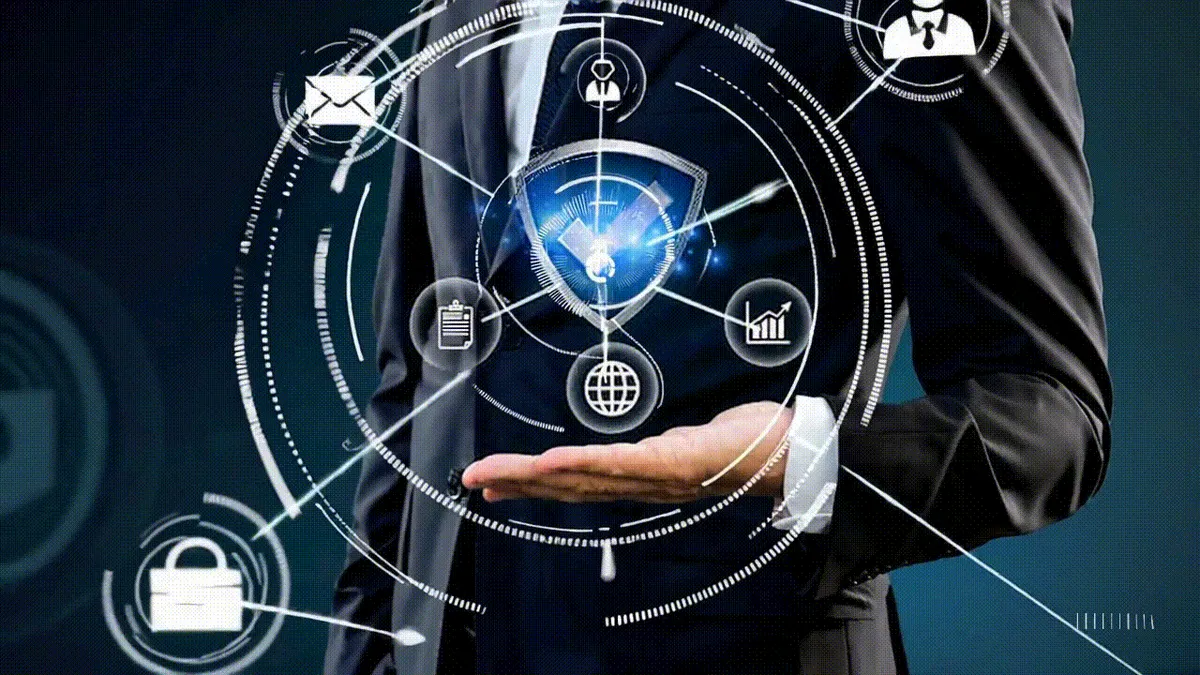 Ejecutivo empleando inteligencia artificial para garantizar el cumplimiento normativo de su empresa